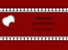 Free red white heart powerpoint template presentation